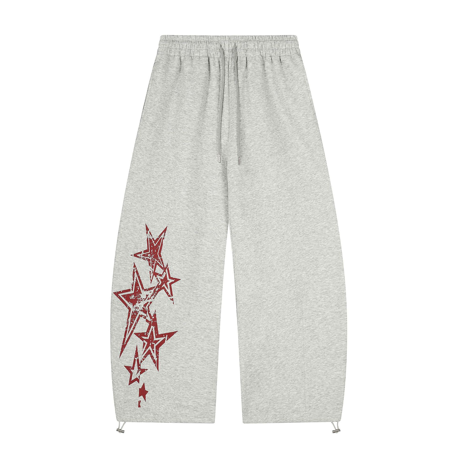 スタープリントウエストゴムワイドスウェットパンツ
